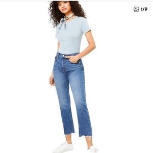 Loft High Rise Straight Crop Jeans